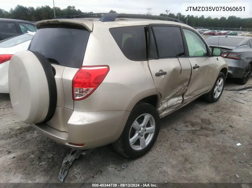 2007 Toyota Rav4 VIN: JTMZD35V075060651 Lot: 40344739