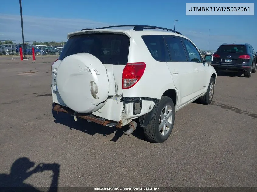 2007 Toyota Rav4 Limited V6 VIN: JTMBK31V875032061 Lot: 40349305