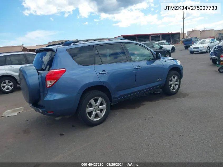 2007 Toyota Rav4 Limited V6 VIN: JTMZK34V275007733 Lot: 40427290