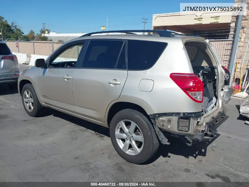 2007 Toyota Rav4 Limited VIN: JTMZD31VX75035892 Lot: 40460722