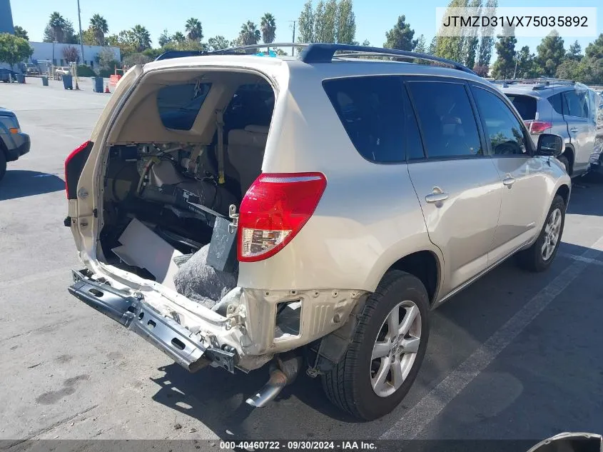 2007 Toyota Rav4 Limited VIN: JTMZD31VX75035892 Lot: 40460722