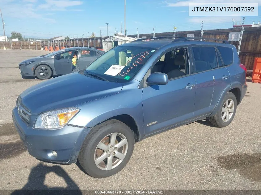 2007 Toyota Rav4 Limited V6 VIN: JTMZK31V176007592 Lot: 40463770