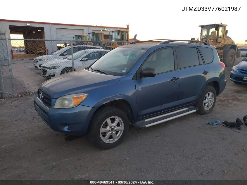 JTMZD33V776021987 2007 Toyota Rav4