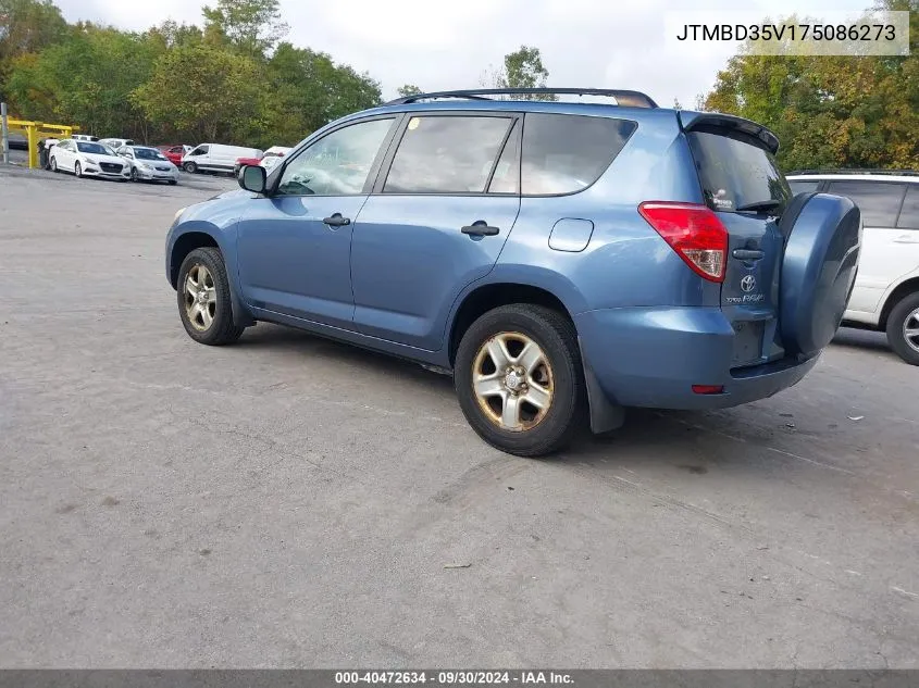 2007 Toyota Rav4 VIN: JTMBD35V175086273 Lot: 40472634