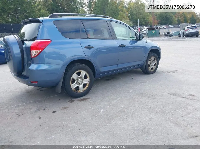 2007 Toyota Rav4 VIN: JTMBD35V175086273 Lot: 40472634