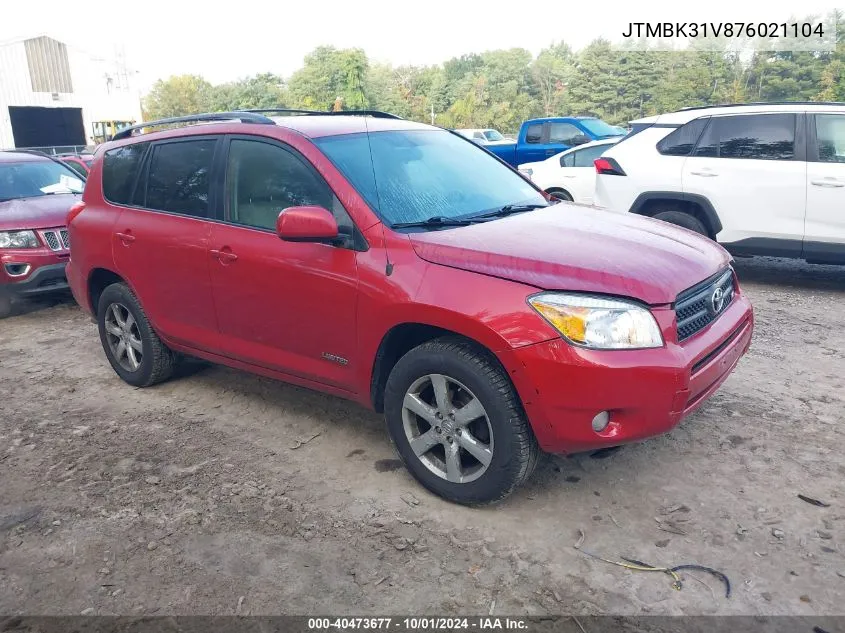 2007 Toyota Rav4 Limited V6 VIN: JTMBK31V876021104 Lot: 40473677