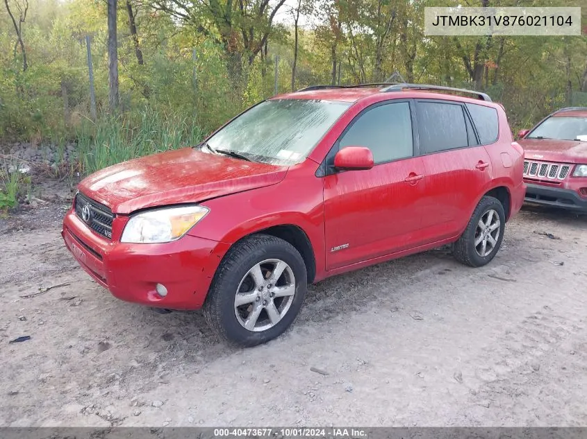 2007 Toyota Rav4 Limited V6 VIN: JTMBK31V876021104 Lot: 40473677