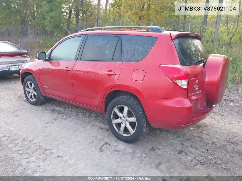 2007 Toyota Rav4 Limited V6 VIN: JTMBK31V876021104 Lot: 40473677