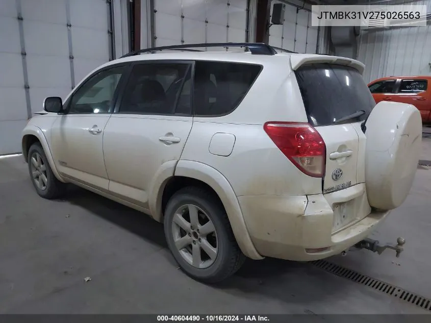 2007 Toyota Rav4 Limited V6 VIN: JTMBK31V275026563 Lot: 40604490