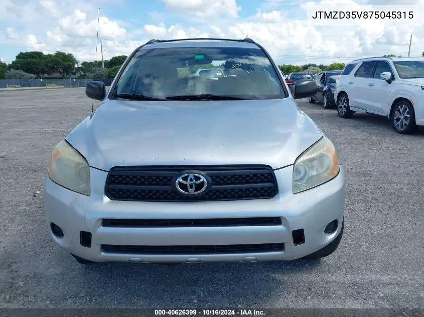 2007 Toyota Rav4 VIN: JTMZD35V875045315 Lot: 40626399