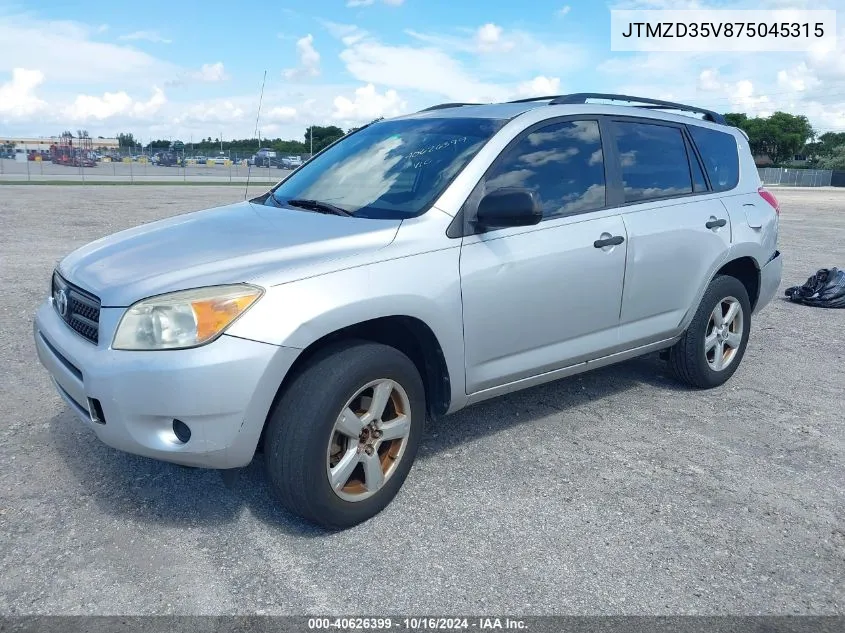 2007 Toyota Rav4 VIN: JTMZD35V875045315 Lot: 40626399