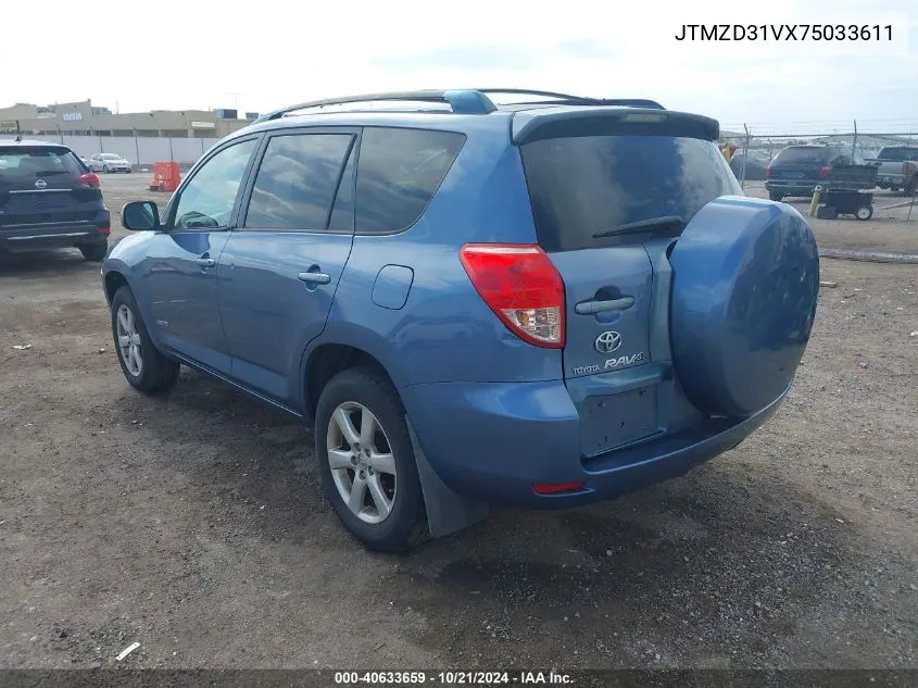 2007 Toyota Rav4 Limited VIN: JTMZD31VX75033611 Lot: 40633659