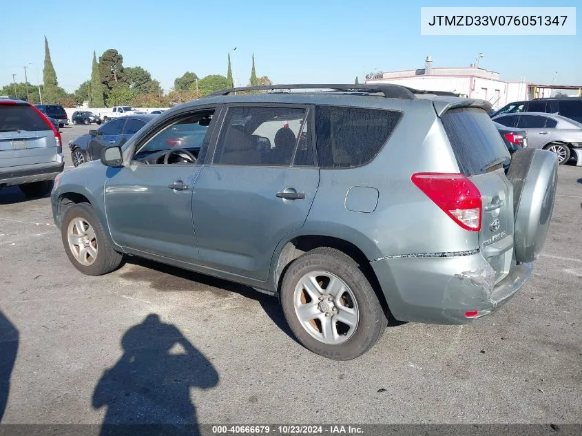 2007 Toyota Rav4 VIN: JTMZD33V076051347 Lot: 40666679