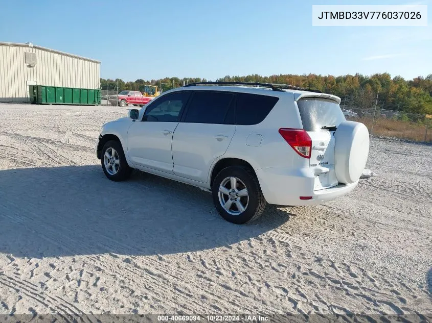 2007 Toyota Rav4 VIN: JTMBD33V776037026 Lot: 40669094