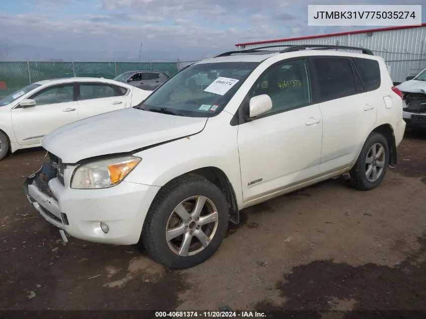 2007 Toyota Rav4 Limited V6 VIN: JTMBK31V775035274 Lot: 40681374