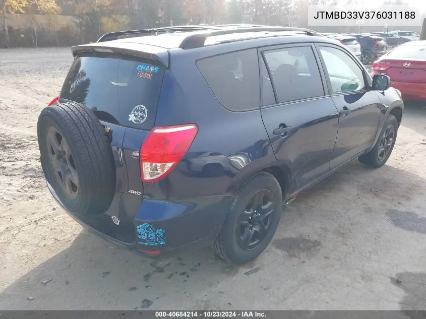 2007 Toyota Rav4 VIN: JTMBD33V376031188 Lot: 40684214