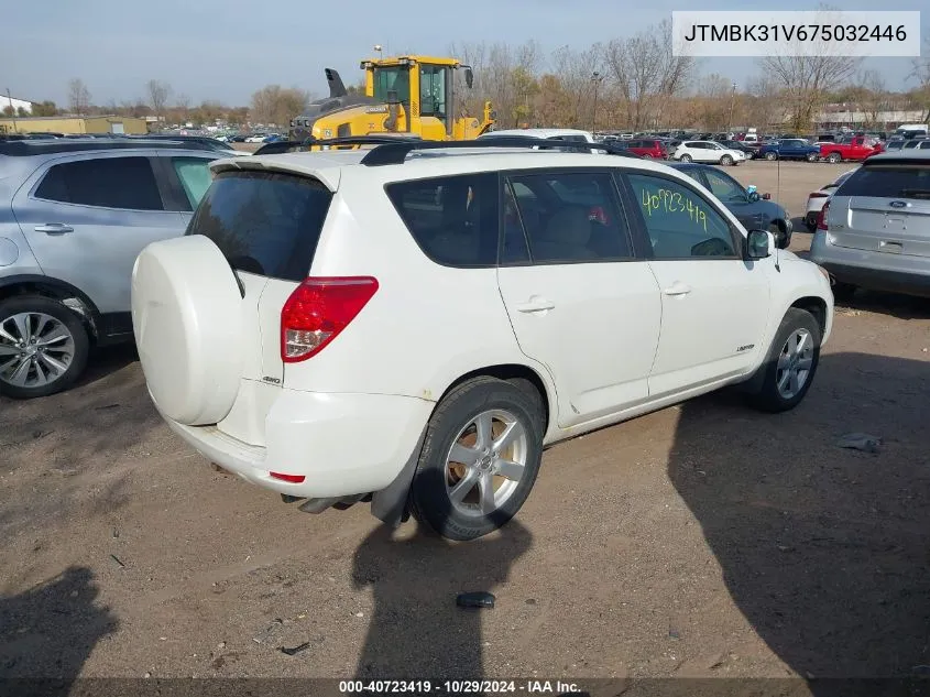 2007 Toyota Rav4 Limited V6 VIN: JTMBK31V675032446 Lot: 40723419