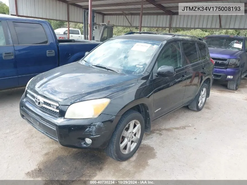 2007 Toyota Rav4 Limited V6 VIN: JTMZK34V175008193 Lot: 40730234