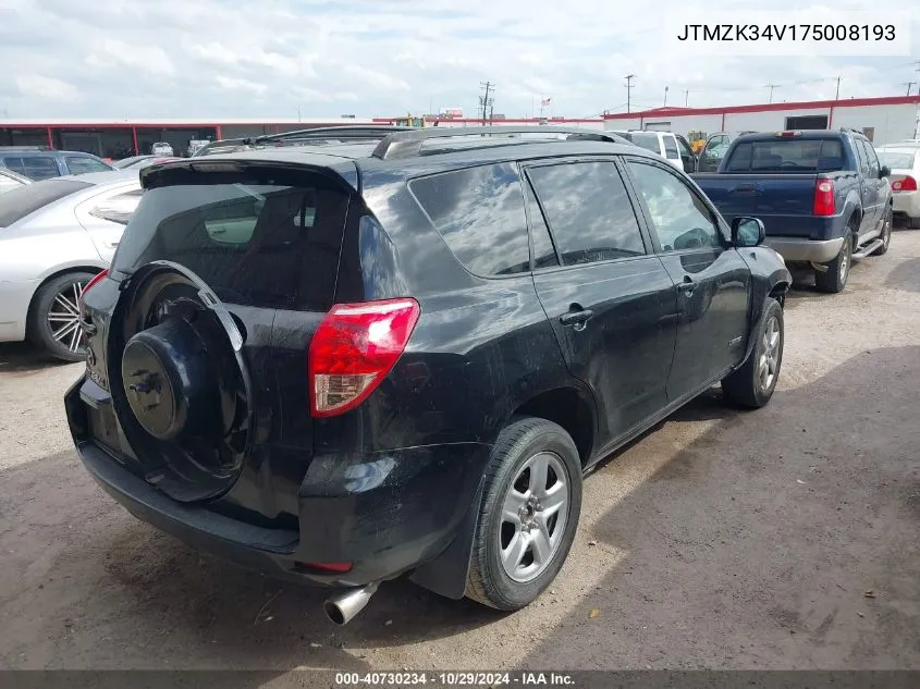 2007 Toyota Rav4 Limited V6 VIN: JTMZK34V175008193 Lot: 40730234