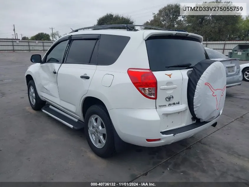 2007 Toyota Rav4 VIN: JTMZD33V275055759 Lot: 40736132