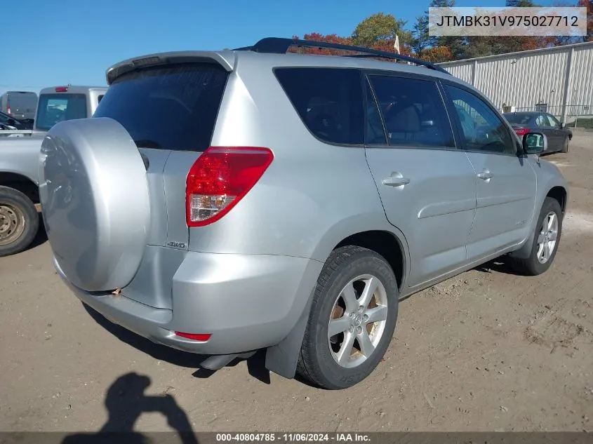 2007 Toyota Rav4 Limited V6 VIN: JTMBK31V975027712 Lot: 40804785