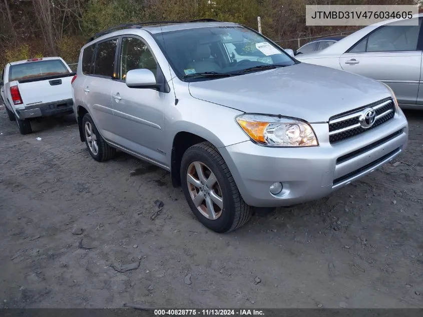 2007 Toyota Rav4 Limited VIN: JTMBD31V476034605 Lot: 40828775