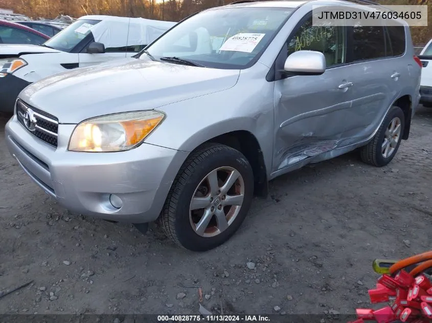 2007 Toyota Rav4 Limited VIN: JTMBD31V476034605 Lot: 40828775