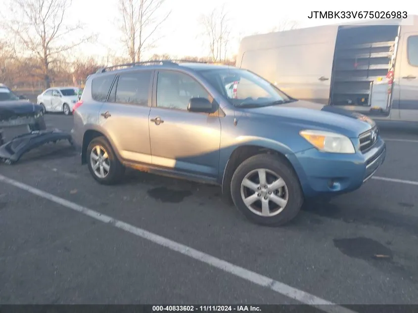 2007 Toyota Rav4 Base V6 VIN: JTMBK33V675026983 Lot: 40833602