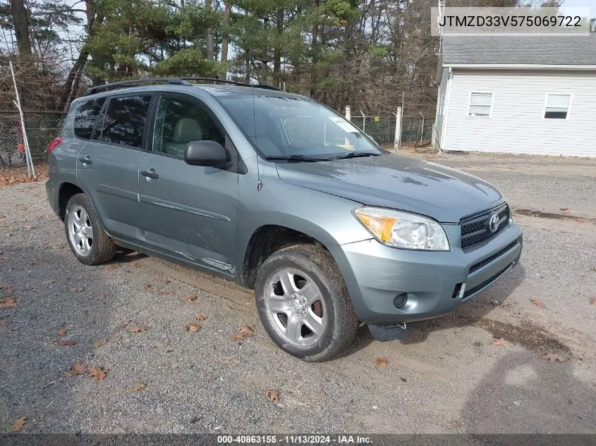 2007 Toyota Rav4 VIN: JTMZD33V575069722 Lot: 40863155