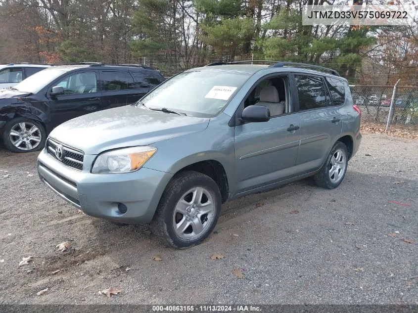 2007 Toyota Rav4 VIN: JTMZD33V575069722 Lot: 40863155