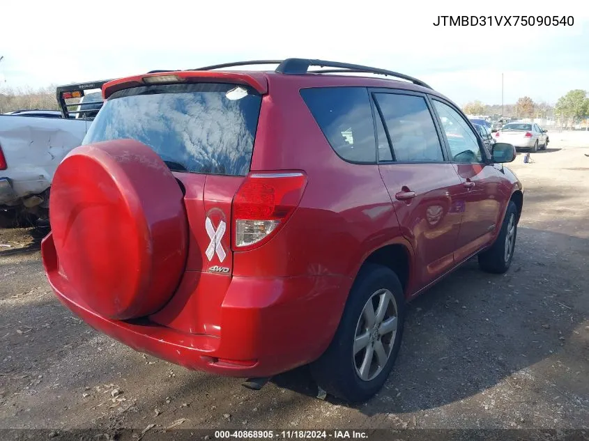 2007 Toyota Rav4 Limited VIN: JTMBD31VX75090540 Lot: 40868905