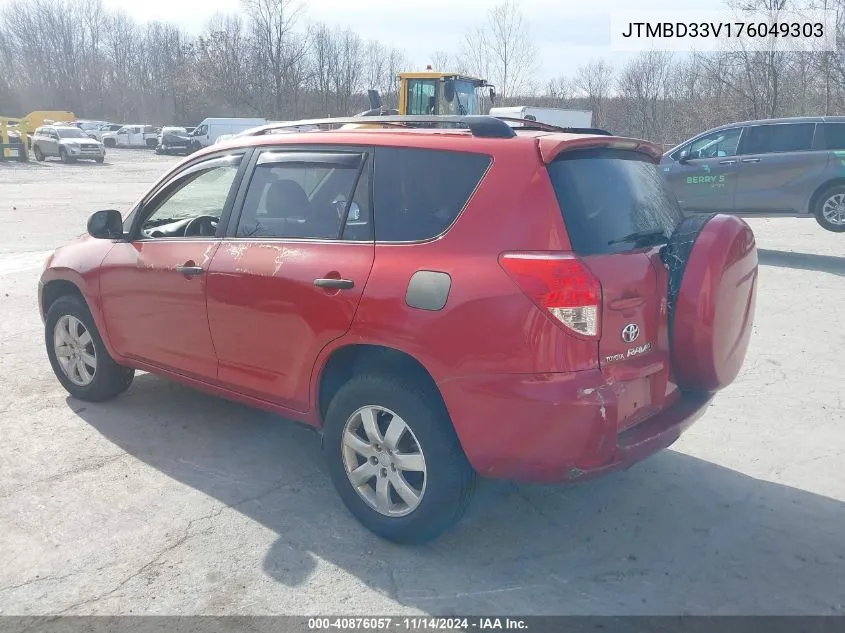 2007 Toyota Rav4 VIN: JTMBD33V176049303 Lot: 40876057