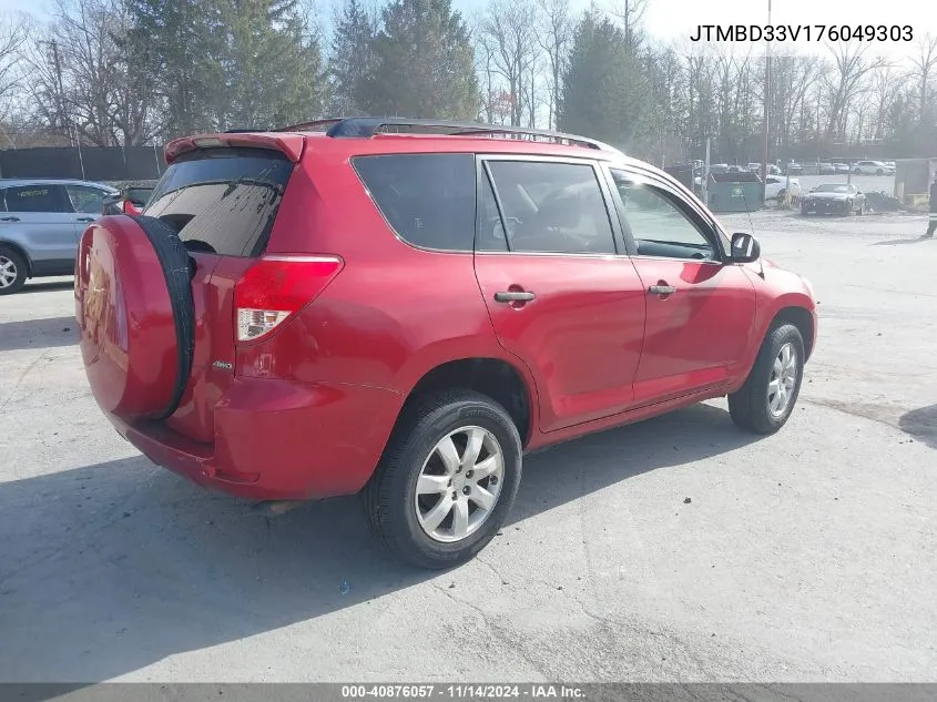 2007 Toyota Rav4 VIN: JTMBD33V176049303 Lot: 40876057