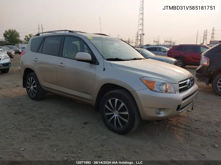 JTMBD31V585181751 2008 Toyota Rav4 Limited