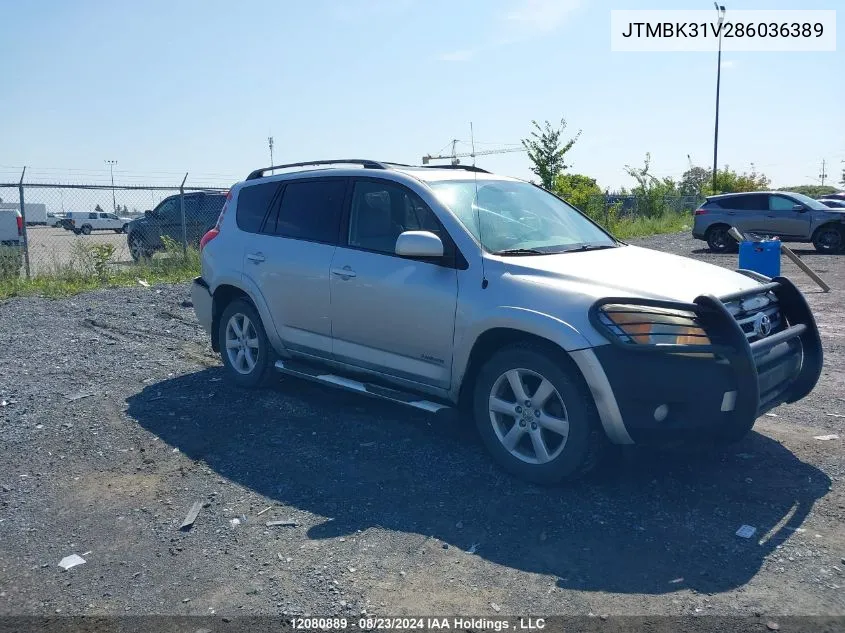 JTMBK31V286036389 2008 Toyota Rav4 Limited V6