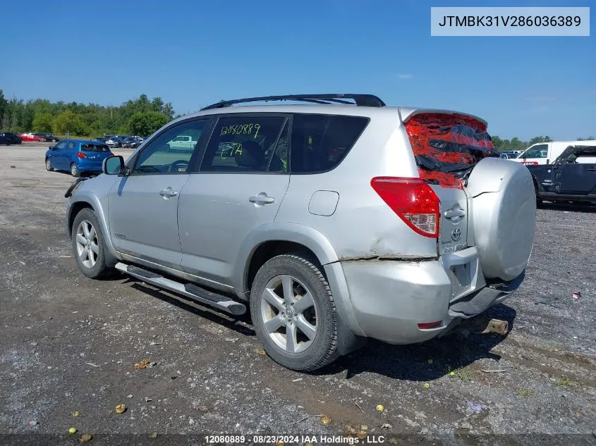 2008 Toyota Rav4 Limited V6 VIN: JTMBK31V286036389 Lot: 12080889