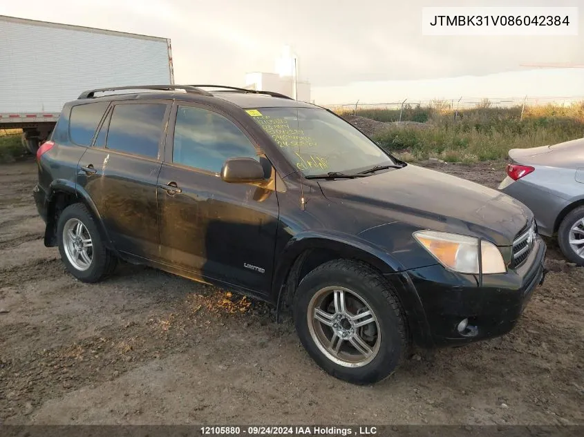 2008 Toyota Rav4 Limited V6 VIN: JTMBK31V086042384 Lot: 12105880