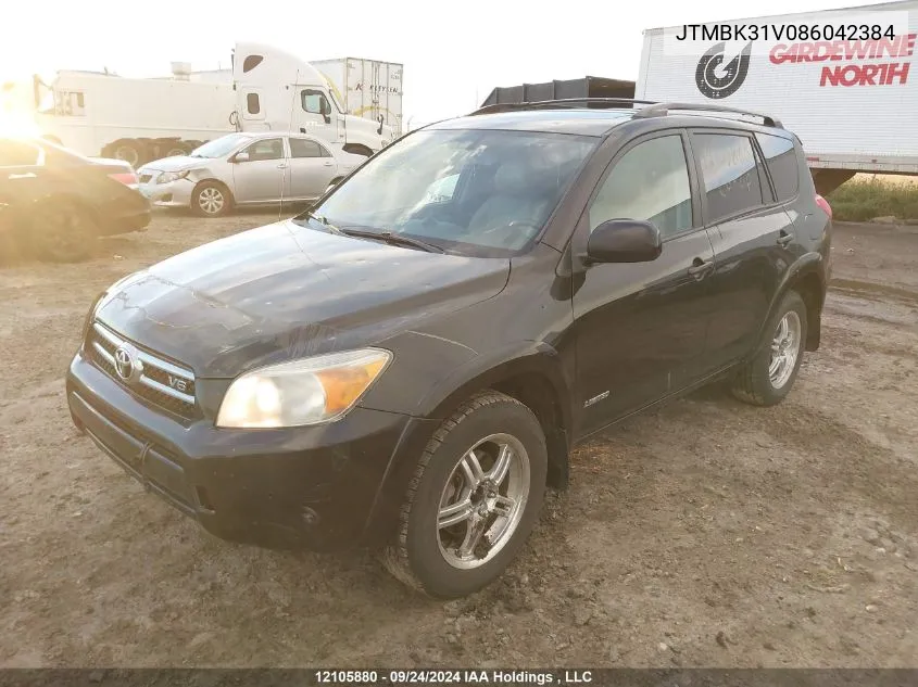 2008 Toyota Rav4 Limited V6 VIN: JTMBK31V086042384 Lot: 12105880