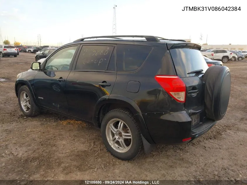 2008 Toyota Rav4 Limited V6 VIN: JTMBK31V086042384 Lot: 12105880