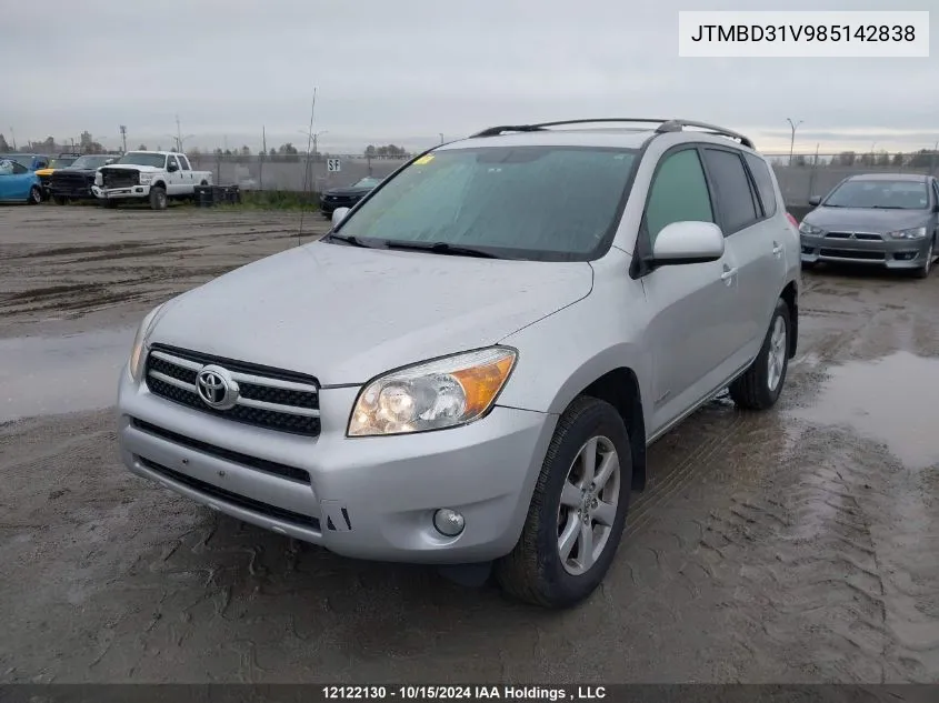 2008 Toyota Rav4 Limited VIN: JTMBD31V985142838 Lot: 12122130