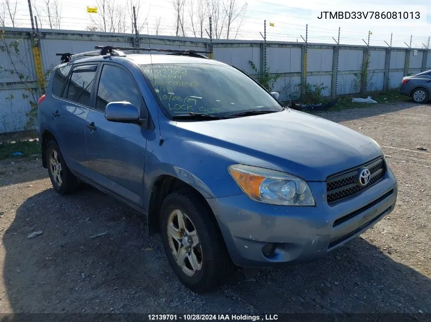 2008 Toyota Rav4 VIN: JTMBD33V786081013 Lot: 12139701