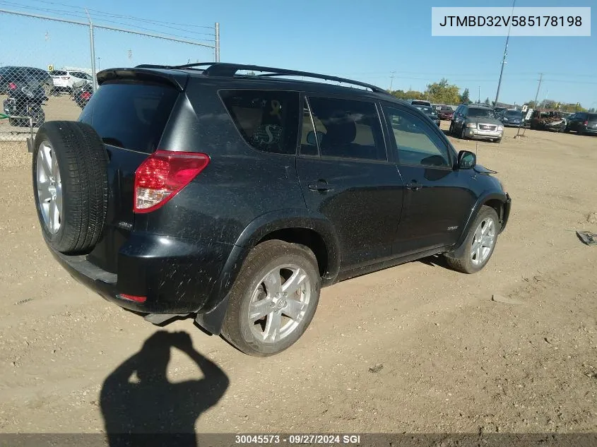 2008 Toyota Rav4 Sport VIN: JTMBD32V585178198 Lot: 30045573