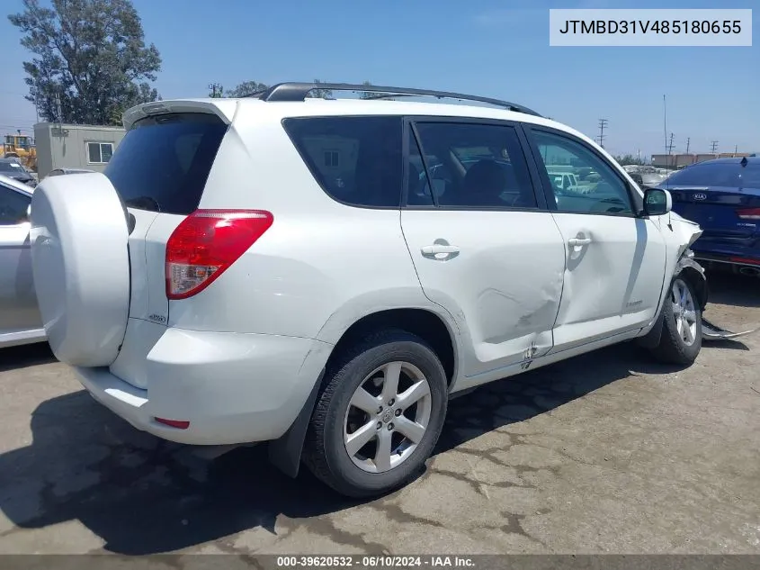 2008 Toyota Rav4 Limited VIN: JTMBD31V485180655 Lot: 39620532