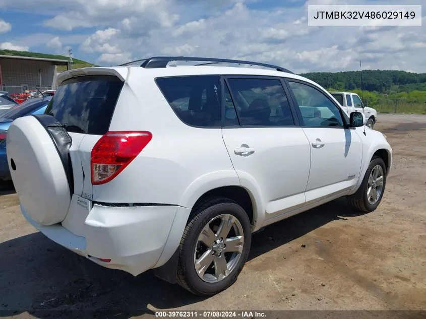 2008 Toyota Rav4 Sport V6 VIN: JTMBK32V486029149 Lot: 39762311