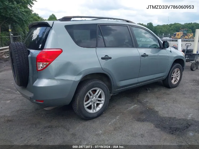 2008 Toyota Rav4 VIN: JTMZD33V786060953 Lot: 39772073