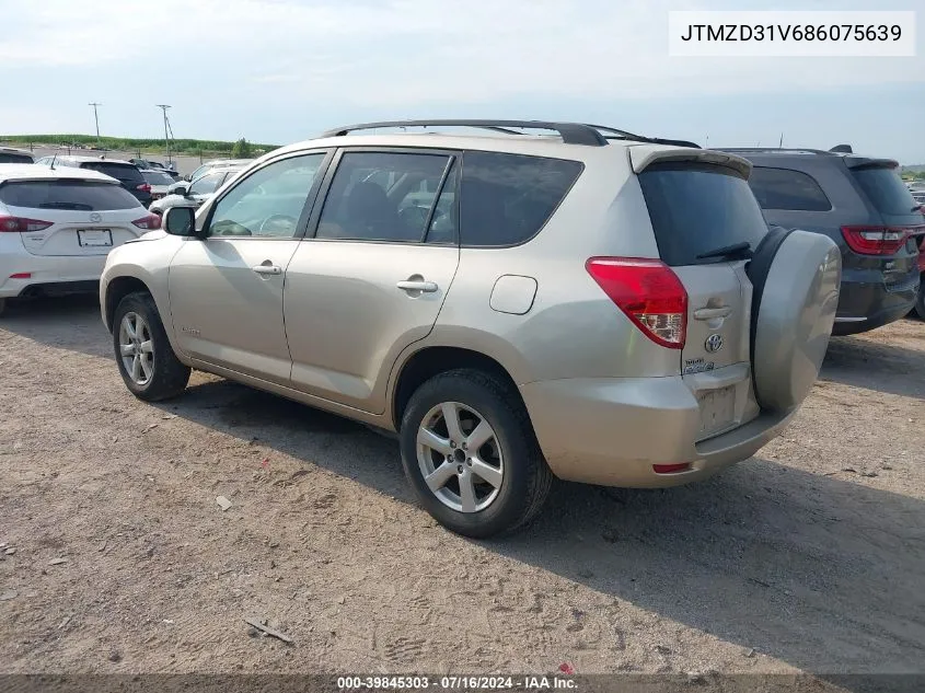 2008 Toyota Rav4 Limited VIN: JTMZD31V686075639 Lot: 39845303