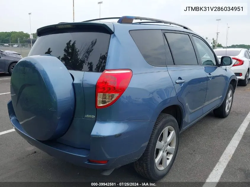 JTMBK31V286034951 2008 Toyota Rav4 Limited