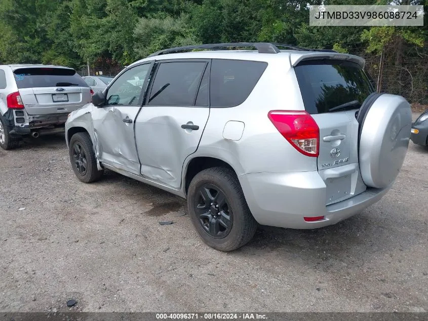 2008 Toyota Rav4 VIN: JTMBD33V986088724 Lot: 40096371