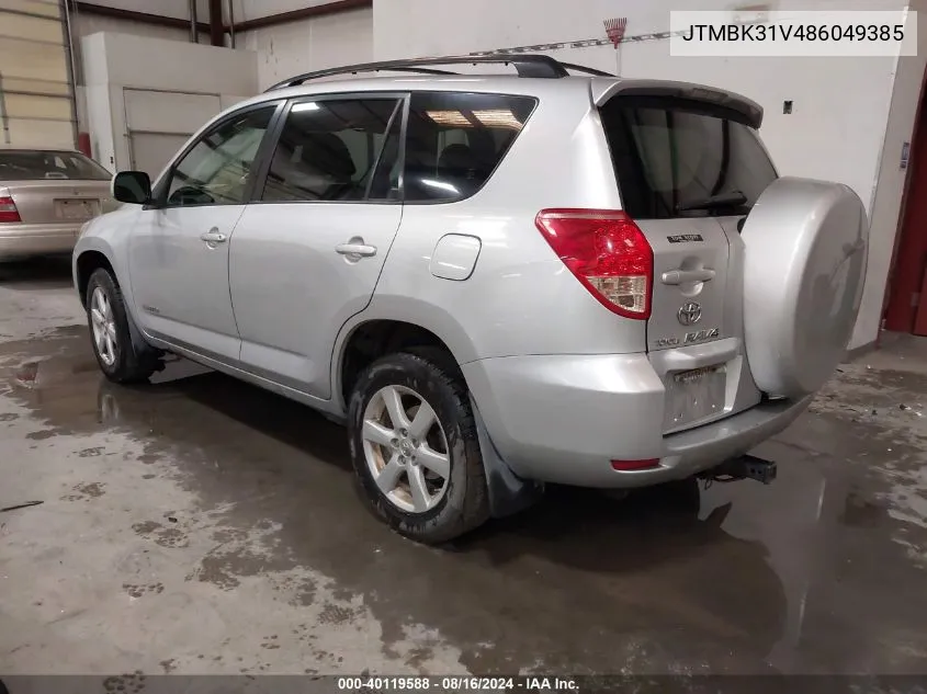 2008 Toyota Rav4 Limited V6 VIN: JTMBK31V486049385 Lot: 40119588