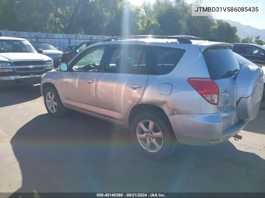 2008 Toyota Rav4 Limited VIN: JTMBD31V586085435 Lot: 40140368